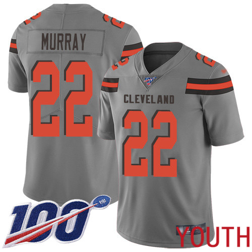 Cleveland Browns Eric Murray Youth Gray Limited Jersey #22 NFL Football 100th Season Inverted Legend